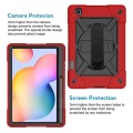 Mocne Etui z Paskiem i Uchwytem do Samsung Galaxy Tab S6 Lite czerwono-czarne