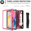 Mocne Etui z Paskiem i Uchwytem do Samsung Galaxy Tab S6 Lite czarno-różowe