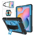 Mocne Etui z Paskiem i Uchwytem do Samsung Galaxy Tab S6 Lite czarno-niebieskie