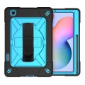 Mocne Etui z Paskiem i Uchwytem do Samsung Galaxy Tab S6 Lite czarno-niebieskie