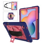 Mocne Etui z Paskiem i Uchwytem do Samsung Galaxy Tab S6 Lite granatowo-różowe