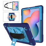 Mocne Etui z Paskiem i Uchwytem do Samsung Galaxy Tab S6 Lite granatowo-niebieskie