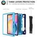 Mocne Etui z Paskiem i Uchwytem do Samsung Galaxy Tab S6 Lite granatowo-niebieskie