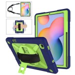 Pancerne Etui z Uchwytem i paskiem do Samsung Galaxy Tab S6 Lite  granatowo-zielone