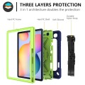Mocne Etui z Paskiem i Uchwytem do Samsung Galaxy Tab S6 Lite granatowo-zielone
