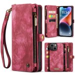 CASEME Pokrowiec Etui Portfel do iPhone 14 czerwony