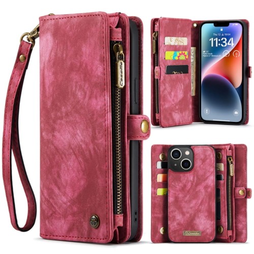CASEME Pokrowiec Etui Portfel do iPhone 14 czerwony