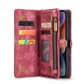 CASEME Pokrowiec Etui Portfel do iPhone 14 czerwony