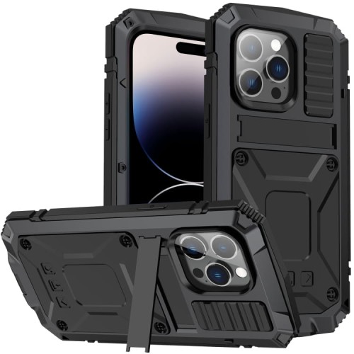 R-JUST Pancerne Etui Antywstrząsowe do iPhone 14 Pro Max czarne