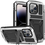 R-JUST Pancerne Etui Antywstrząsowe do iPhone 14 Pro Max srebrne