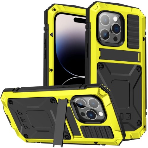 R-JUST Pancerne Etui Antywstrząsowe do iPhone 14 Pro żółte