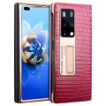 Qialino Etui Skórzany Pokrowiec do Huawei Mate X2 czerwony