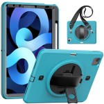 Niebieskie Pancerne Etui z Uchwytem, Paskiem do iPad Air 10.9 2022/2020