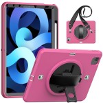 Różowe Pancerne Etui z Uchwytem, Paskiem do iPad Air 10.9 2022/2020
