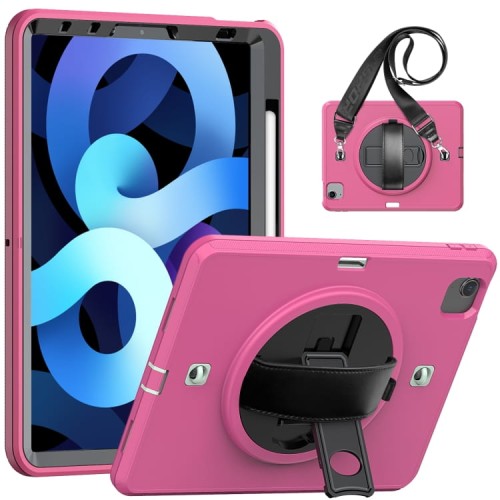 Różowe Pancerne Etui z Uchwytem, Paskiem do iPad Air 10.9 2022/2020