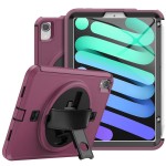 Bordowe Pancerne Etui z Uchwytem, Paskiem do iPad Mini 6