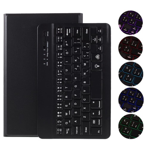 Czarne Etui Podświetlana Klawiatura Samsung Galaxy Tab A7 Lite 8.7 T220/T225