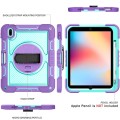 Pancerne Etui Shockproof z Uchwytem i Paskiem do iPad 10 2022 10 gen fioletowo-zielone