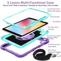 Pancerne Etui Shockproof z Uchwytem i Paskiem do iPad 10 2022 10 gen fioletowo-zielone