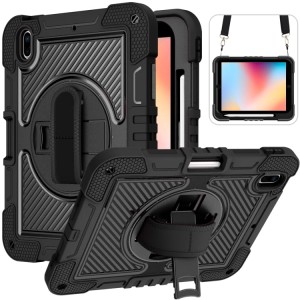 Pancerne Etui Shockproof  z Uchwytem i Paskiem do iPad 10 2022 10 gen czarne