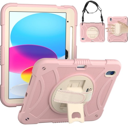 Pancerne Etui Obudowa z Uchwytem do iPad 10.9 2022 10 generacji różowe pudrowe