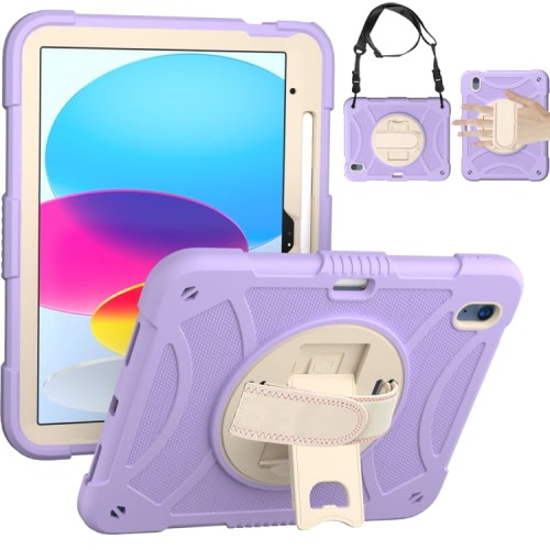 Pancerne Etui Obudowa z Uchwytem do iPad 10.9 2022 10 generacji fioletowe