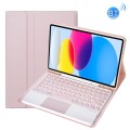 Różowe Etui Bezprzewodowa Klawiatura TouchPad do iPad 10.9 2022