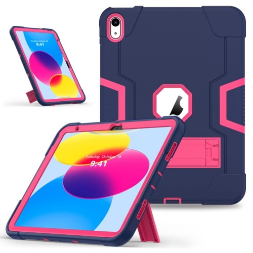 Mocne Etui Obudowa z Podstawką do iPad 10.9 2022 granatowo-różowe