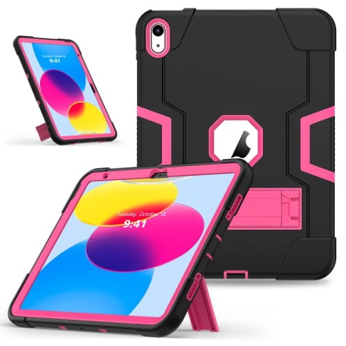 Mocne Etui Obudowa z Podstawką do iPad 10.9 2022 czarno-różowe