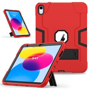 Mocne Etui Obudowa z Podstawką do iPad 10 2022 / iPad 11 2025 czerwono-czarne