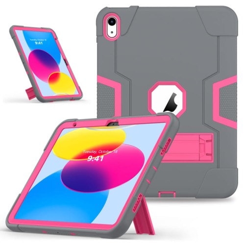 Mocne Etui Obudowa z Podstawką do iPad 10.9 2022 szaro-różowe