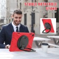 Shockproof Pancerne Etui z Paskiem, Uchwytem do Lenovo Tab M10 10.1 3 generacji czerwone