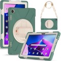 Shockproof Pancerne Etui z Paskiem, Uchwytem do Lenovo Tab M10 10.1 3 generacji zielone