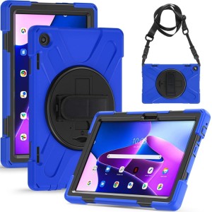 Shockproof  Pancerne Etui z Paskiem, Uchwytem do Lenovo Tab M10 10.1 3 generacji niebieskie
