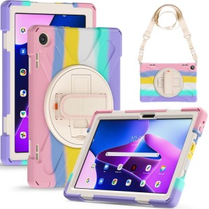 Shockproof  Pancerne Etui z Paskiem, Uchwytem do Lenovo Tab M10 10.1 3 generacji kolorowe