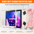 Shockproof Pancerne Etui z Paskiem, Uchwytem do Lenovo Tab M10 10.1 3 generacji różowe