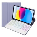 Fioletowe Etui Podświetlana Klawiatura TouchPad do iPad 10.9 2022
