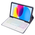 Fioletowe Etui Podświetlana Klawiatura TouchPad do iPad 10.9 2022