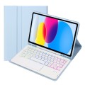 Niebieskie Etui Podświetlana Klawiatura TouchPad do iPad 10.9 2022