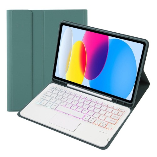 Zielone Etui Podświetlana Klawiatura TouchPad do iPad 10.9 2022