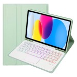 Miętowe Etui Podświetlana Klawiatura TouchPad do iPad 10 2022 / iPad 11 2025