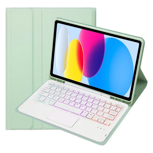 Miętowe Etui Podświetlana Klawiatura TouchPad do iPad 10.9 2022