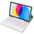 Miętowe Etui Podświetlana Klawiatura TouchPad do iPad 10.9 2022