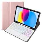 Różowe Etui Podświetlana Klawiatura TouchPad do iPad 10 2022 / iPad 11 2025