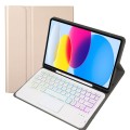 Złote Etui Podświetlana Klawiatura TouchPad do iPad 10.9 2022