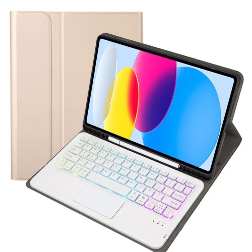Złote Etui Podświetlana Klawiatura TouchPad do iPad 10.9 2022