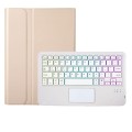 Złote Etui Podświetlana Klawiatura TouchPad do iPad 10.9 2022