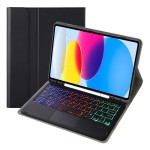 Czarne Etui Podświetlana Klawiatura TouchPad do iPad 10 2022 / iPad 11 2025