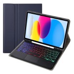 Granatowe Etui Podświetlana Klawiatura TouchPad do iPad 10 2022 / iPad 11 2025
