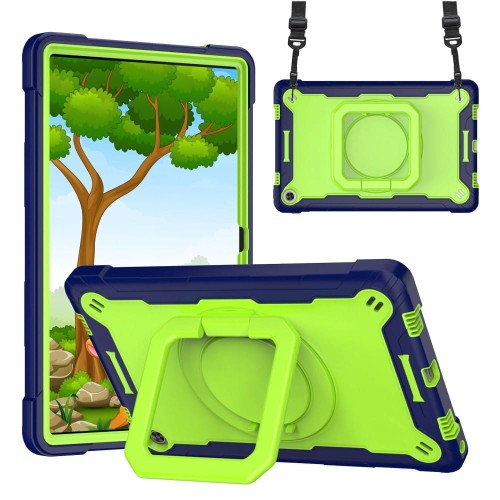 Shockproof Pancerne Etui z Uchwytem do Lenovo Tab M10 Plus 10.6 3 gen granatowo-zielone